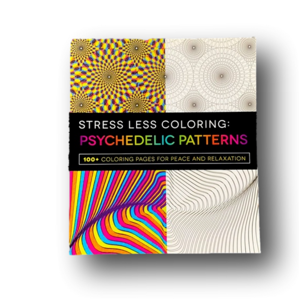 Stress Less Adult Coloring Book - Psychedelic Patterns - Brand New